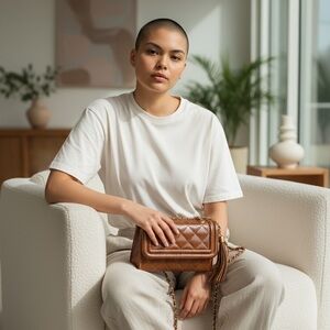 Authentic Rare  Chanel lizard chain shoulder bag